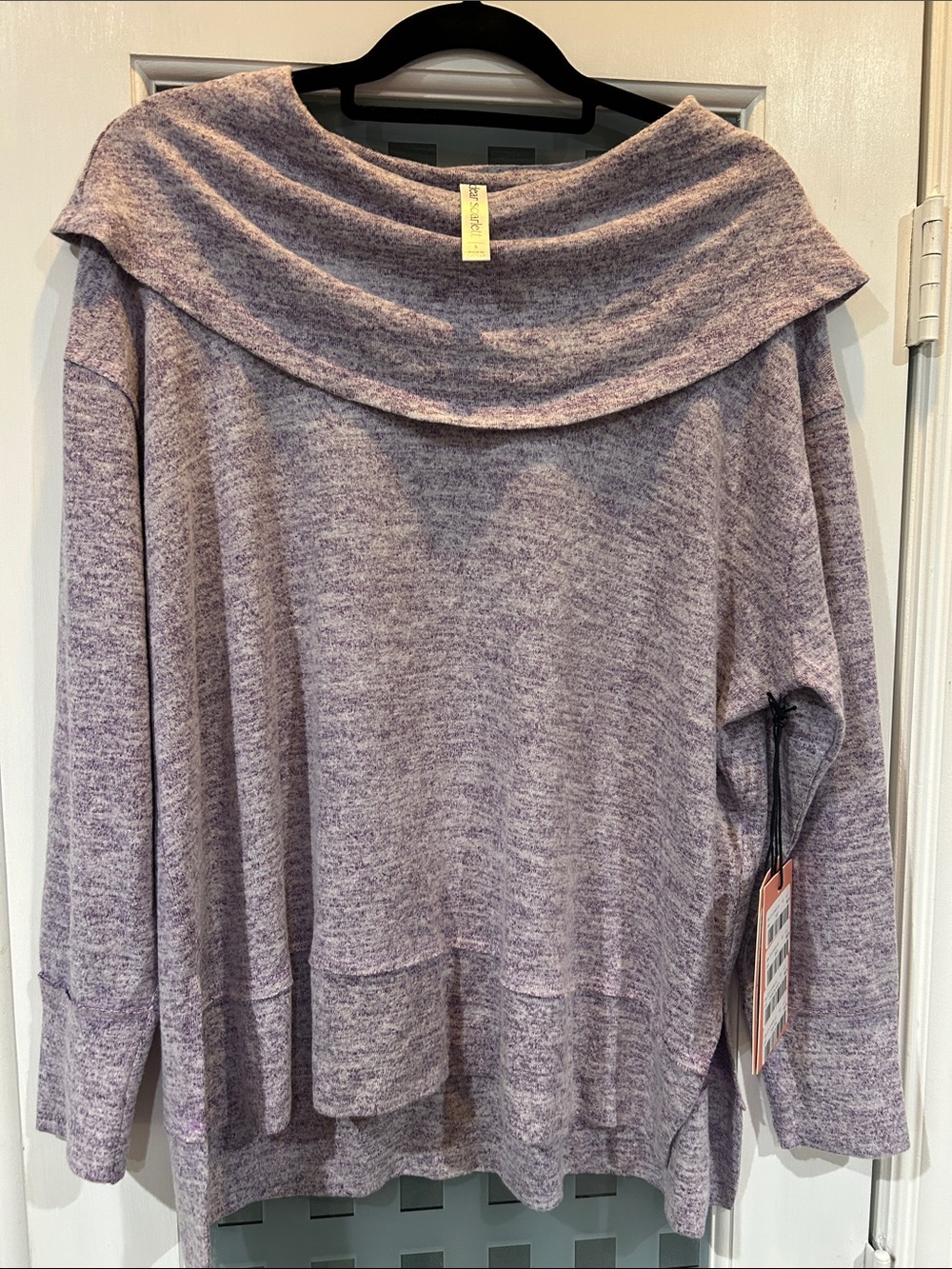 Lavender Off-the-Shoulder Cozy Knit Sweater